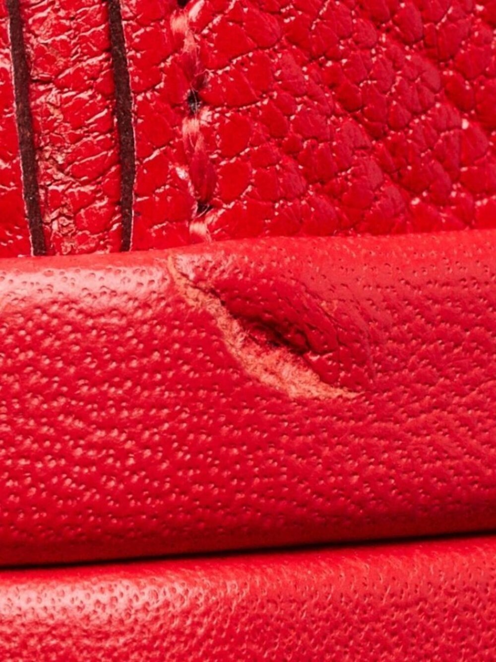 Hermes Rouge De Cœur Chevre Chamkila Leather Palladium Plated Clou Medor Mina - Picture 7 of 12